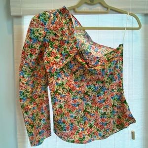 Zara one shoulder floral top
